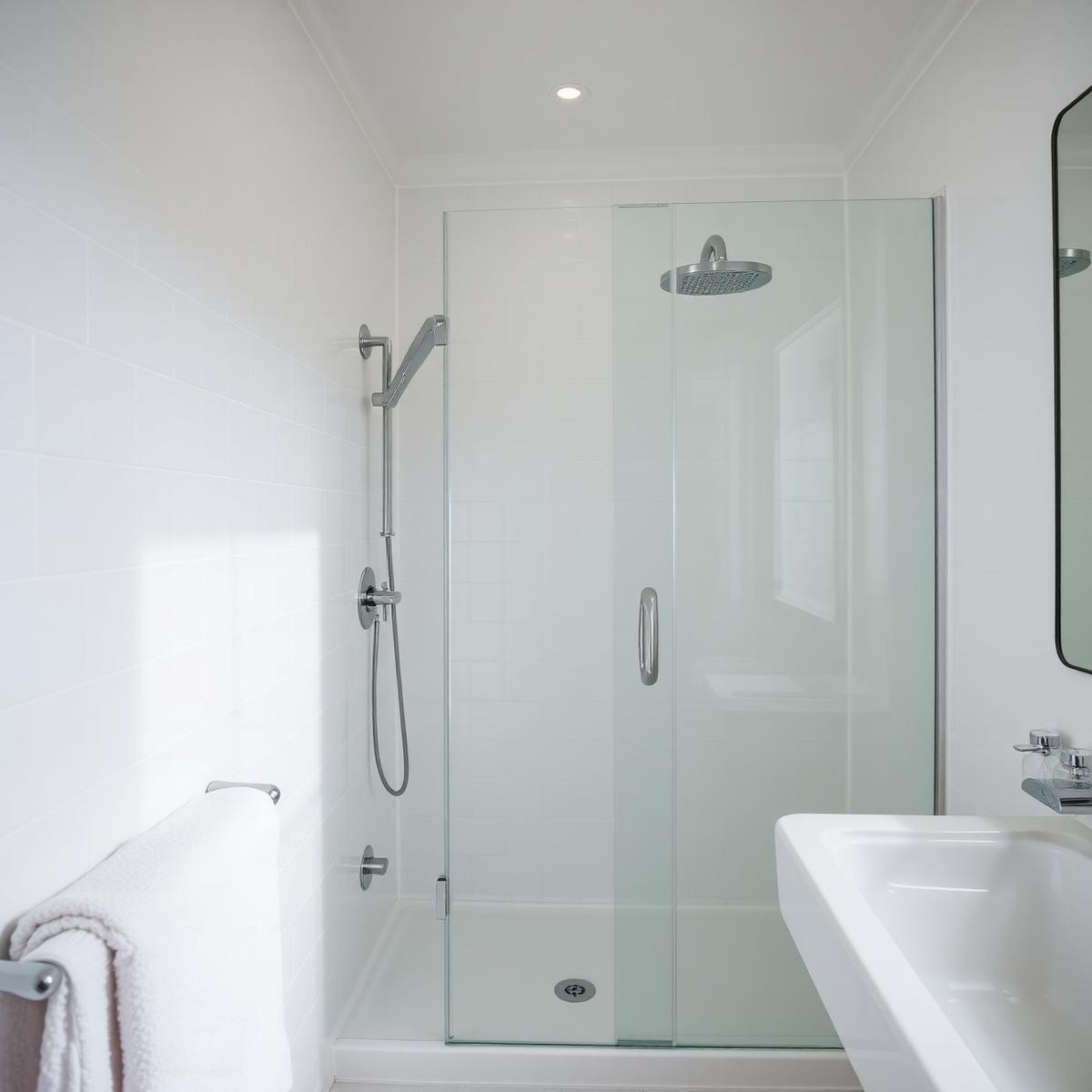 Spotless bathroom with polished fixtures